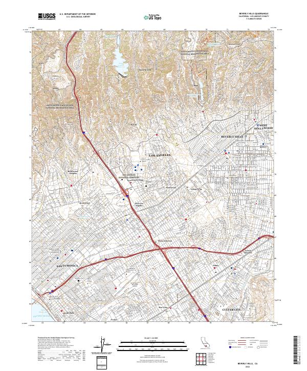 USGS Topographic Map – Beverly Hills