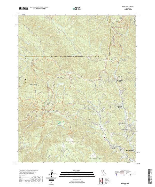 USGS Topographic Map – Big Basin
