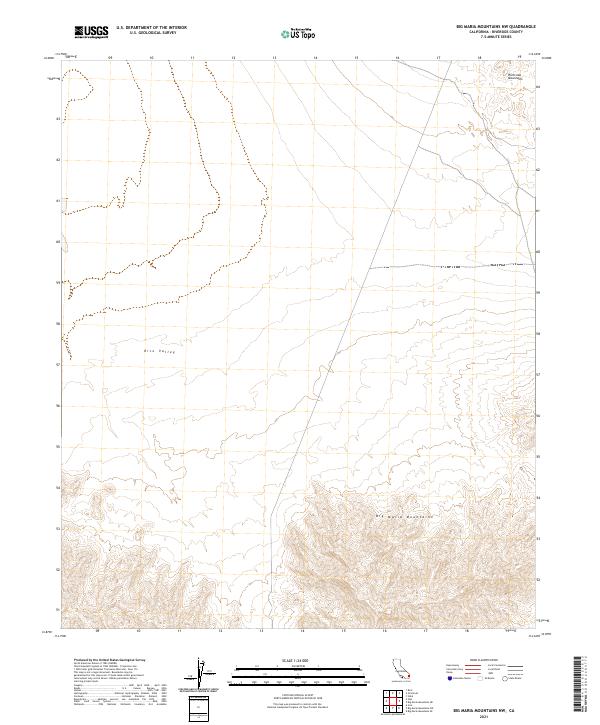 2021 Map of Big Maria Mountains NW, 2021 Print