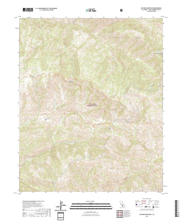 USGS Topographic Map – Big Pine Mountain