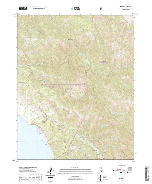 USGS Topographic Map – Big Sur