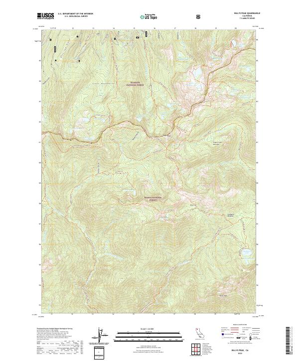 USGS Topographic Map – Billys Peak