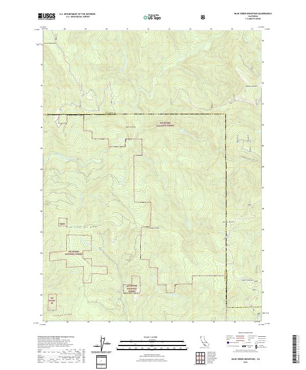 USGS Topographic Map – Blue Creek Mountain
