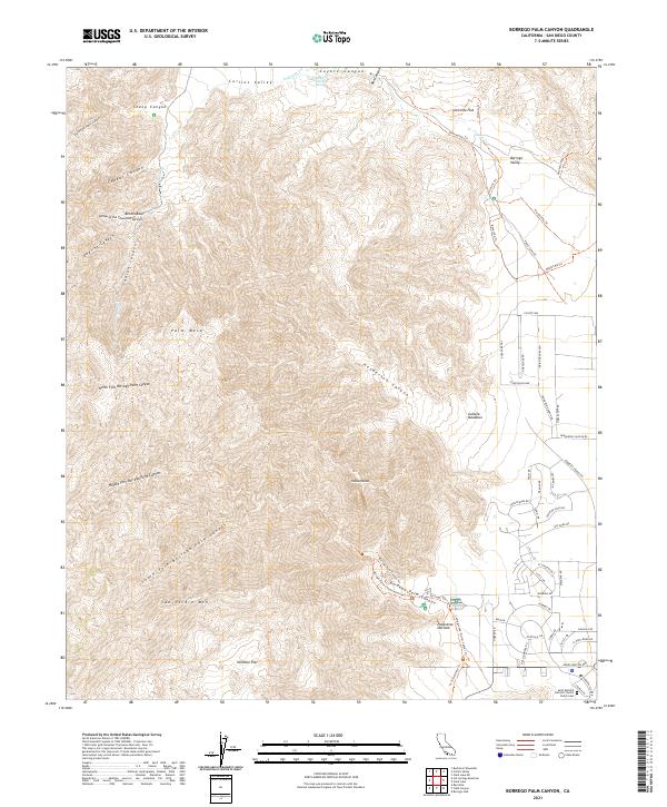 USGS Topographic Map – Borrego Palm Canyon