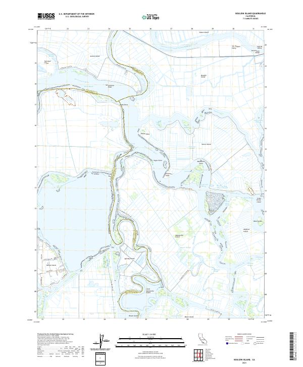 USGS Topographic Map – Bouldin Island