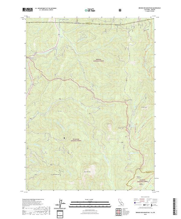 USGS Topographic Map – Broken Rib Mountain