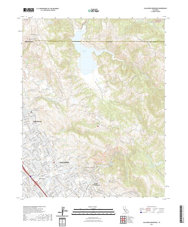 USGS Topographic Map – Calaveras Reservoir