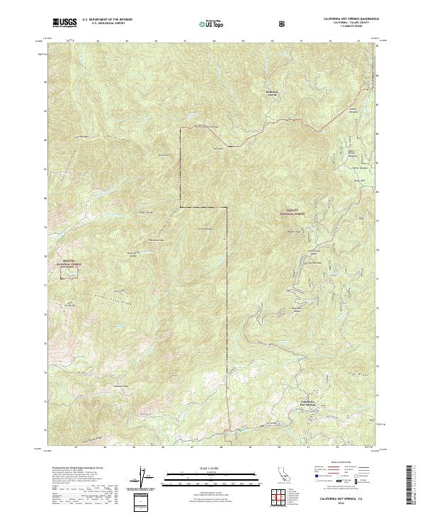 USGS Topographic Map – California Hot Springs