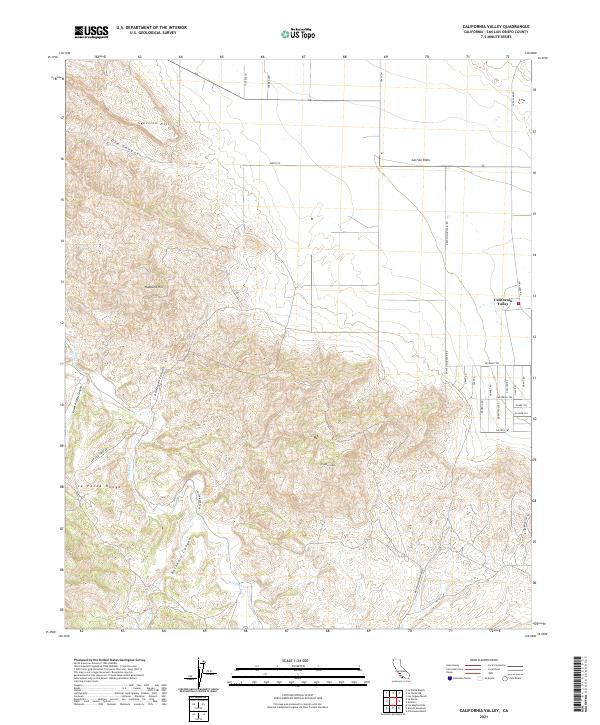 USGS Topographic Map – California Valley