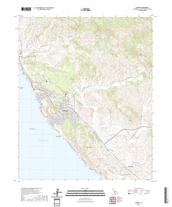 USGS Topographic Map – Cambria