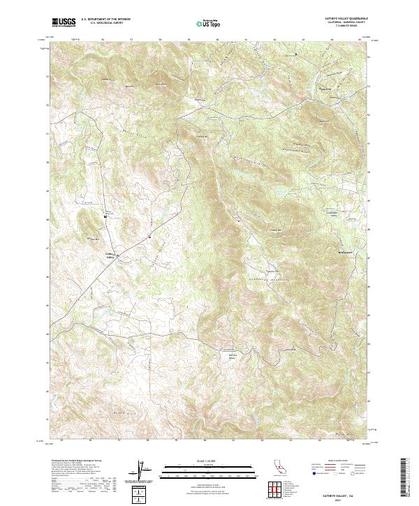 USGS Topographic Map – Catheys Valley