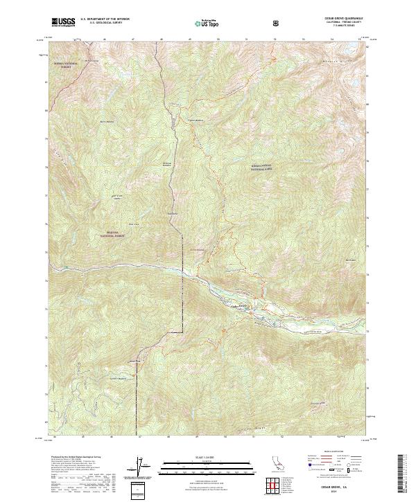 USGS Topographic Map – Cedar Grove