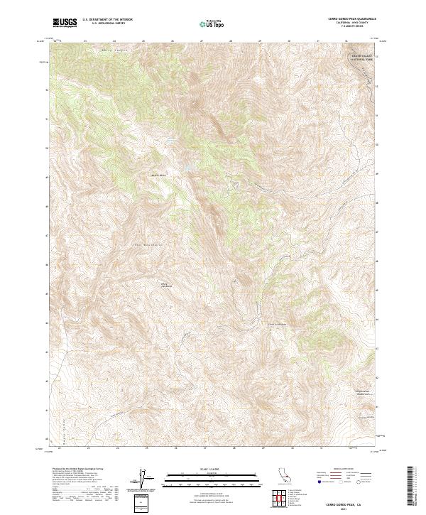 USGS Topographic Map – Cerro Gordo Peak