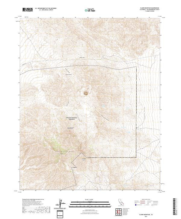 USGS Topographic Map – Clark Mountain
