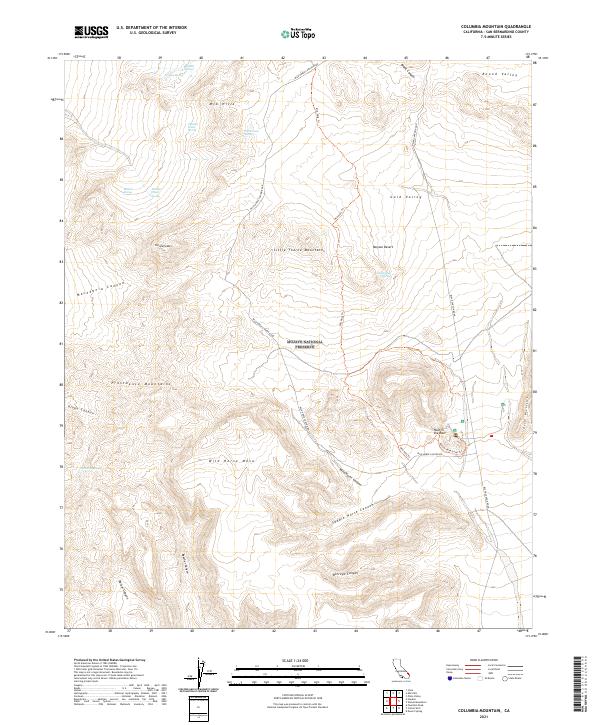 USGS Topographic Map – Columbia Mountain