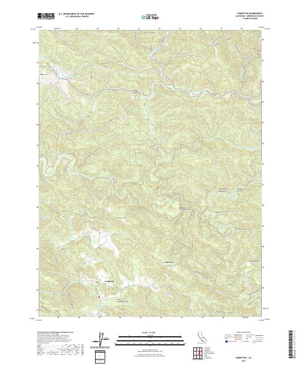USGS Topographic Map – Comptche