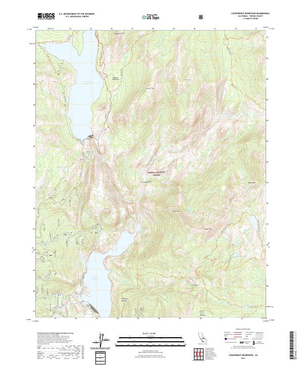 USGS Topographic Map – Courtright Reservoir