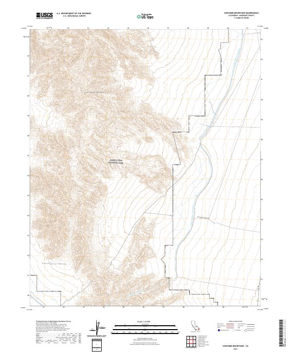 2021 Map of Coxcomb Mountains, 2021 Print