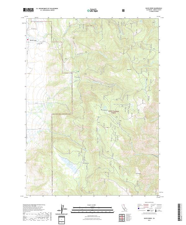 USGS Topographic Map – Davis Creek