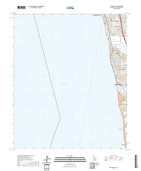 USGS Topographic Map – Del Mar OE W