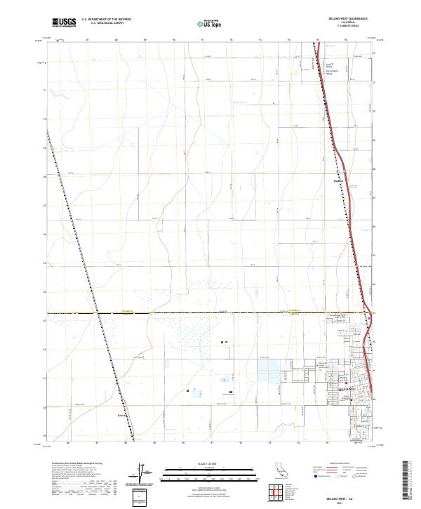 USGS Topographic Map – Delano West