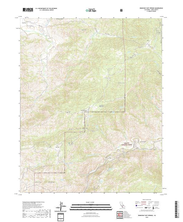 USGS Topographic Map – Democrat Hot Springs