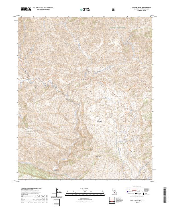 USGS Topographic Map – Devils Heart Peak