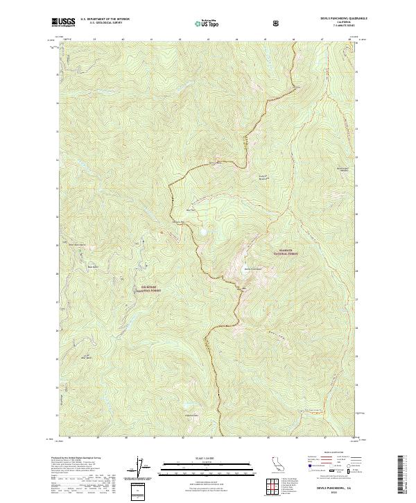 USGS Topographic Map – Devils Punchbowl
