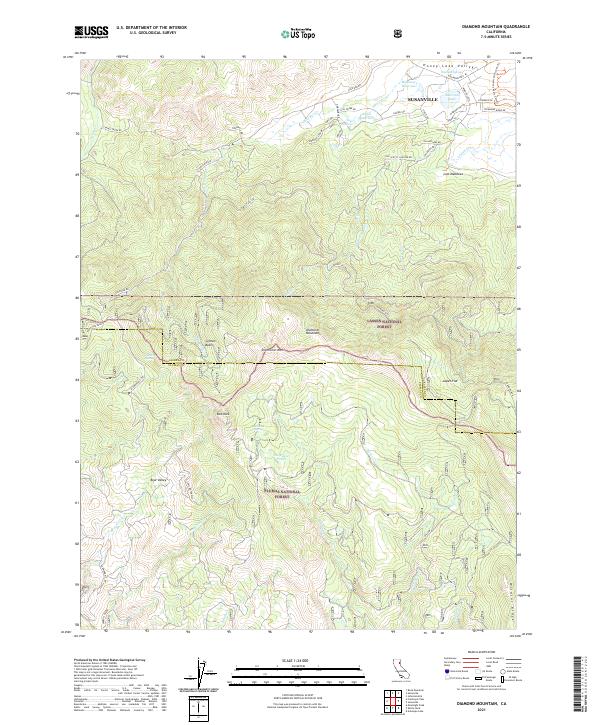 USGS Topographic Map – Diamond Mountain
