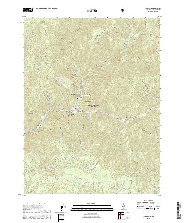 USGS Topographic Map – Downieville