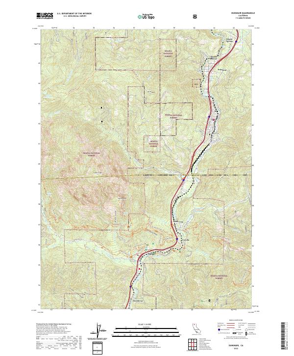 USGS Topographic Map – Dunsmuir