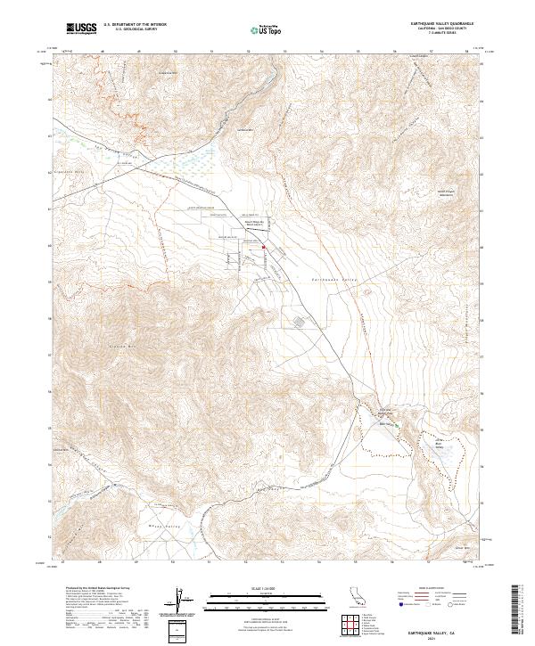 USGS Topographic Map – Earthquake Valley