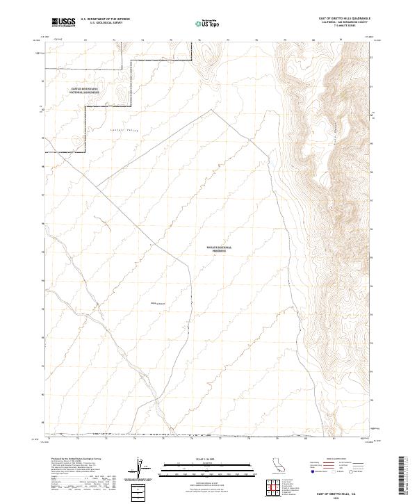 USGS Topographic Map – East of Grotto Hills