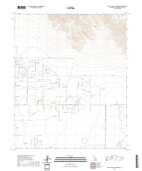 2021 Map of East of Valley Mountain, 2021 Print