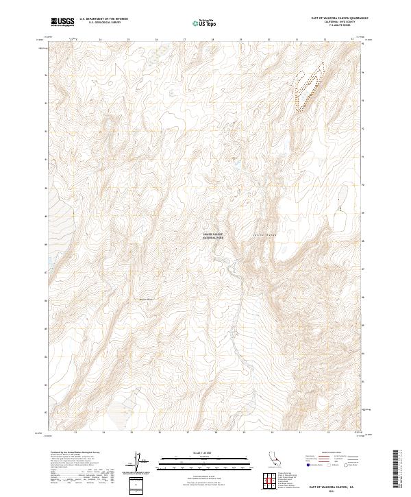USGS Topographic Map – East of Waucoba Canyon