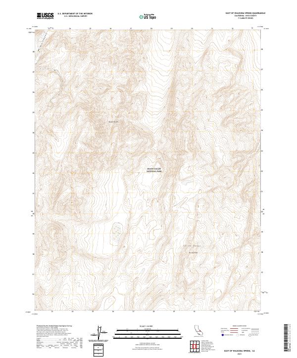 USGS Topographic Map – East of Waucoba Spring