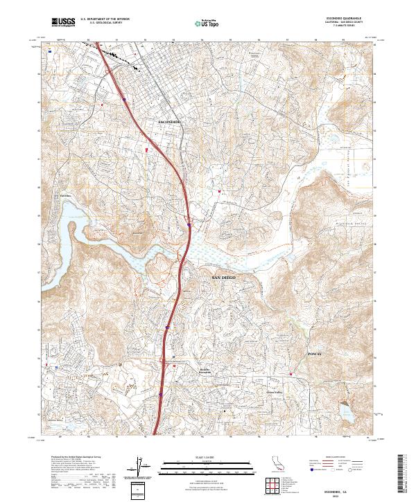 USGS Topographic Map – Escondido