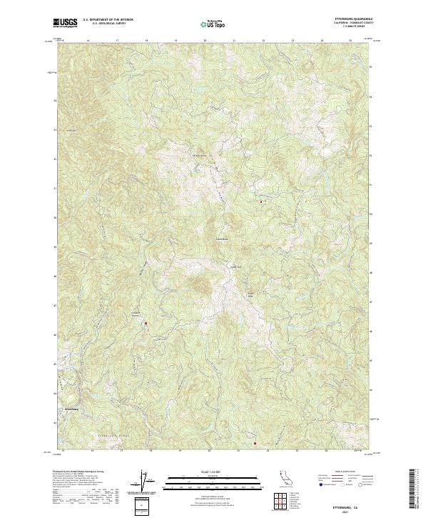 USGS Topographic Map – Ettersburg