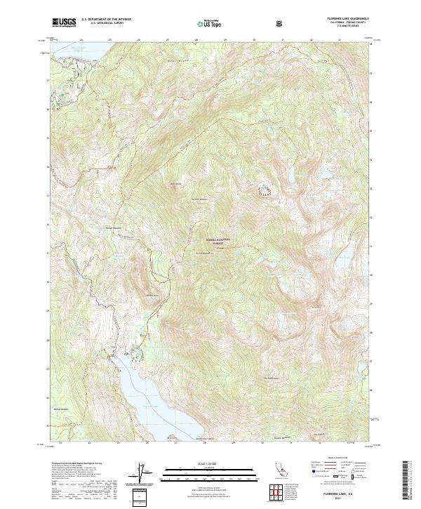 USGS Topographic Map – Florence Lake