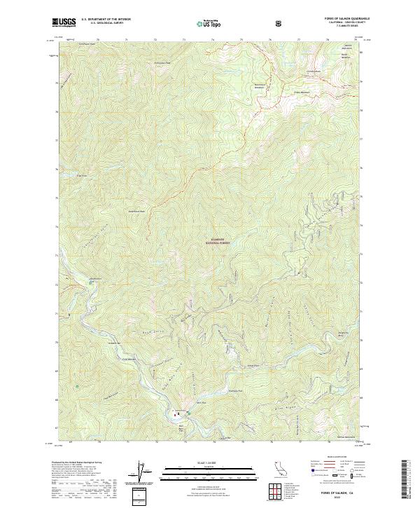 USGS Topographic Map – Forks of Salmon