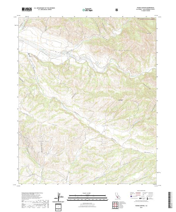 USGS Topographic Map – Foxen Canyon