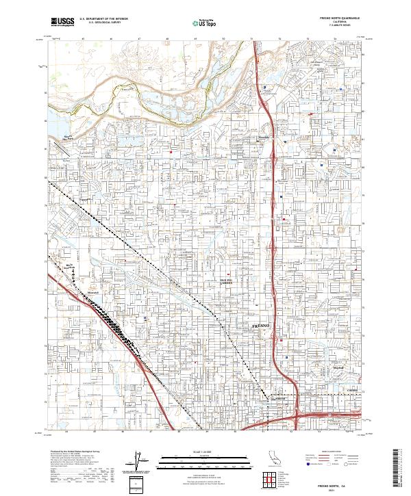 USGS Topographic Map – Fresno North