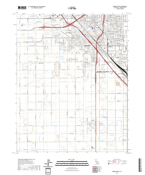 USGS Topographic Map – Fresno South