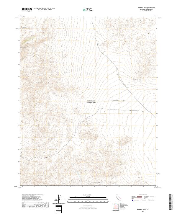 USGS Topographic Map – Funeral Peak
