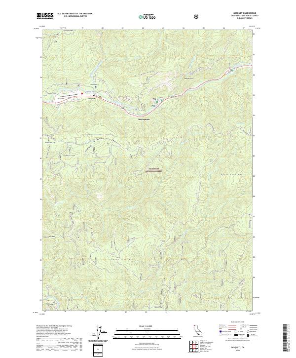 USGS Topographic Map – Gasquet