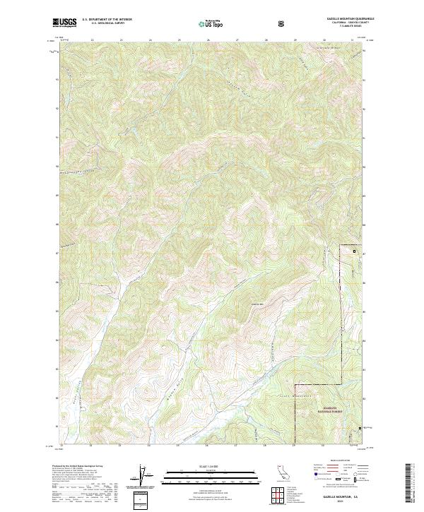 USGS Topographic Map – Gazelle Mountain