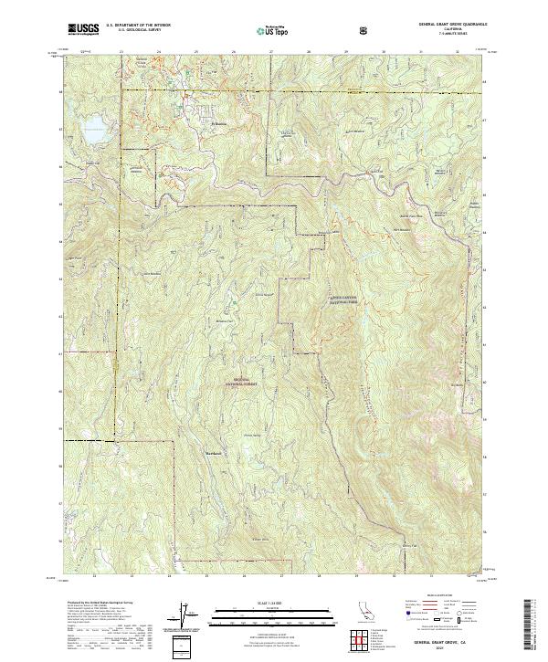 USGS Topographic Map – General Grant Grove
