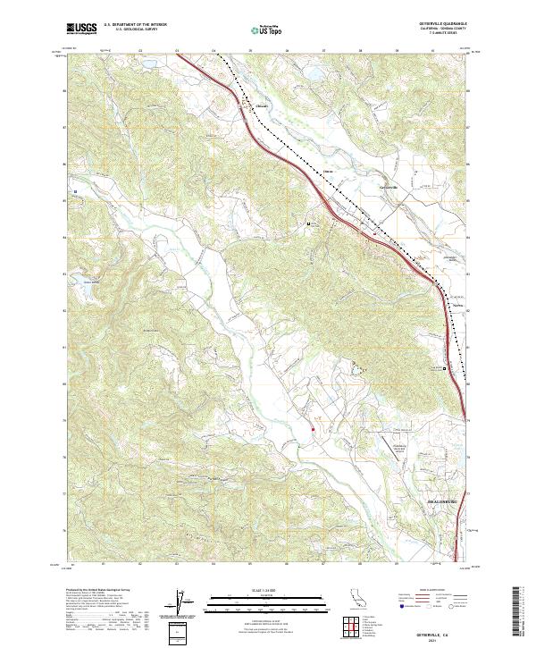 USGS Topographic Map – Geyserville