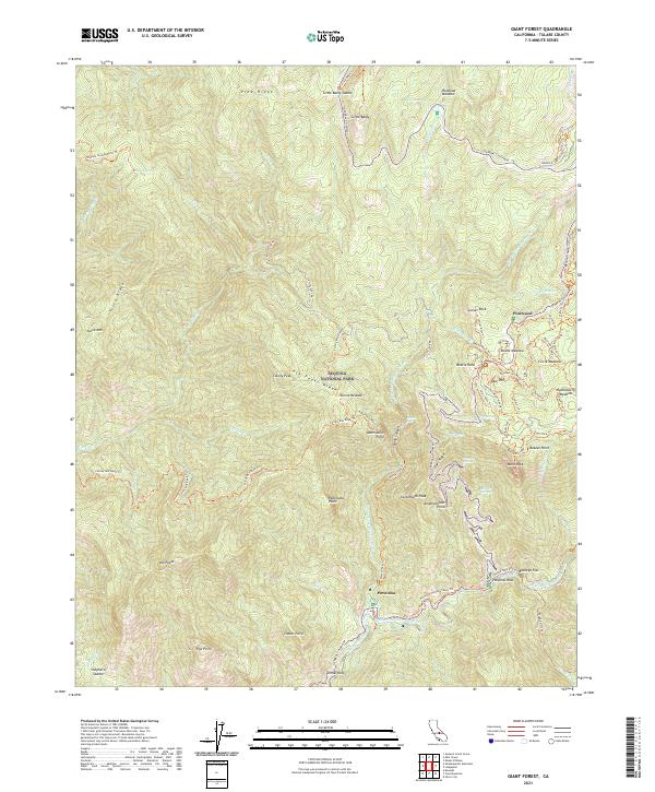 USGS Topographic Map – Giant Forest