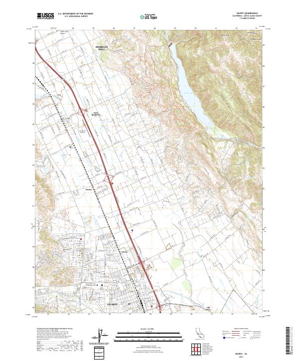 USGS Topographic Map – Gilroy